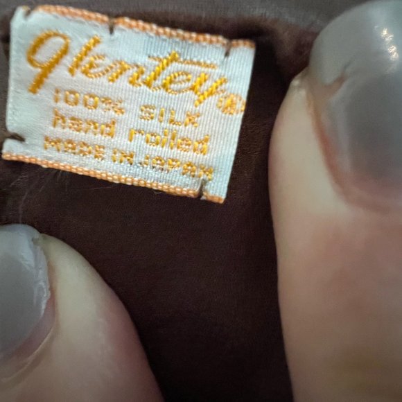 Vintage Brown Glentex Silk Chiffon Scarf - Picture 4 of 4